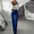 thumbnail image 2 of Women High Waist Flared Wide Leg OL Work Yoga Lady Bell-bottom Trousers Pants, 2 of 5