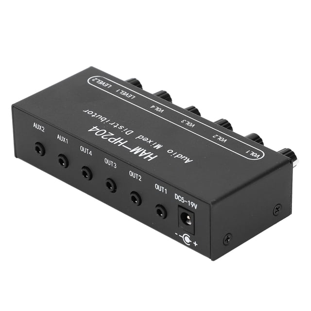 Distribuidor De Mezclador Estéreo, Mezclador De Línea Estéreo, Amplia Aplicación, Antiinterferencias Para Micrófono, Teclado, Altavoz