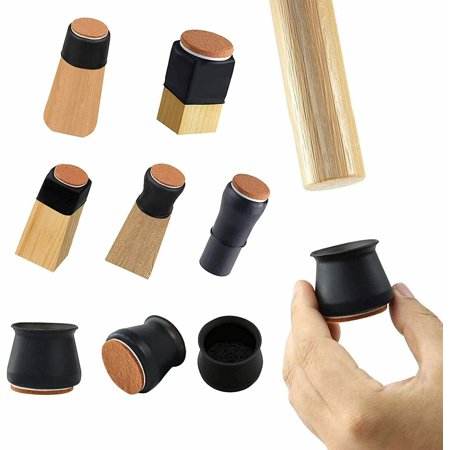 24-64 Pc Silicone Chair Leg Protectors - Anti-Slide Covers For Hardwood Floors, Universal Fit