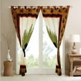 thumbnail image 4 of Black Bear Curtains & Drapes Vintage Brown Wood Board Curtains,Animal Paw Print Pine Trees Blackout Curtains 2 Panels 52"Wx84"L Woodland Retro Big Cat Lodge Cabin Rustic Home Decor, 4 of 6