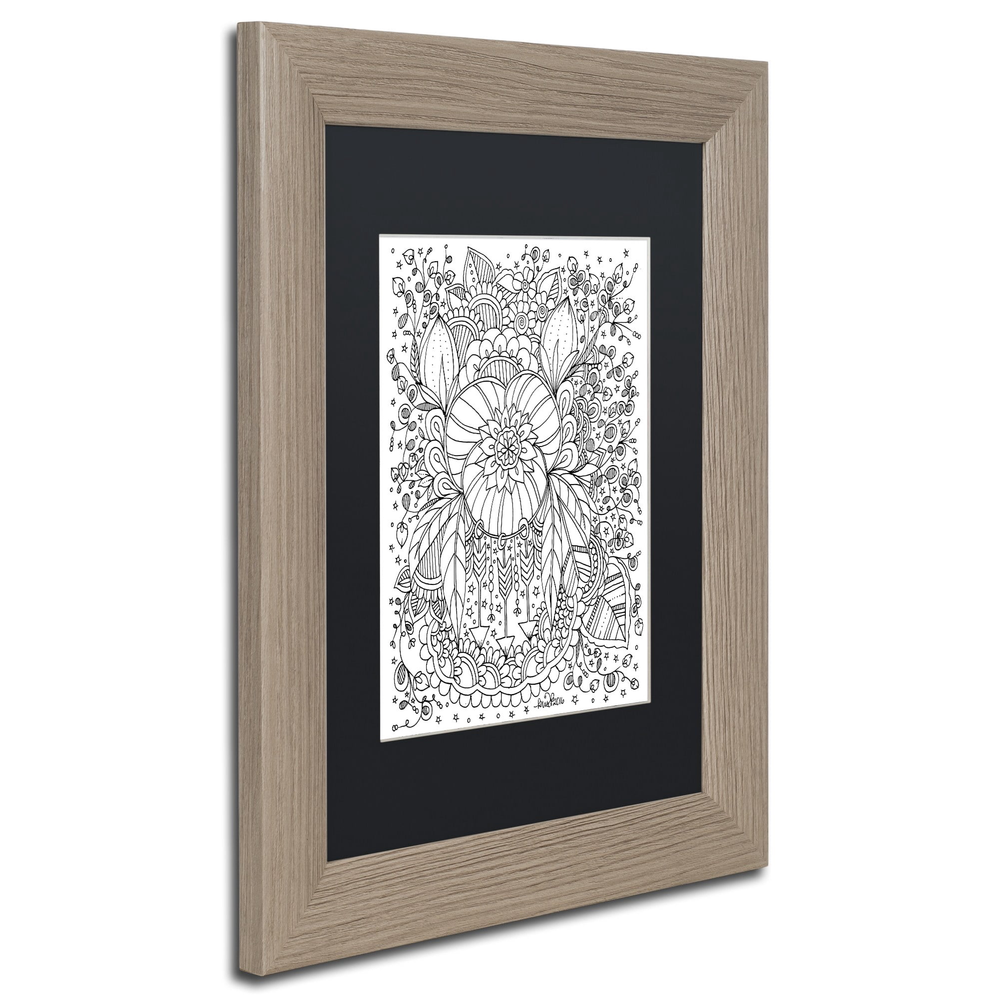 Trademark Fine Art "Fairies and Woodland Creatures 22" Canvas Art by KCDoodleArt Black Matte, Birch Frame