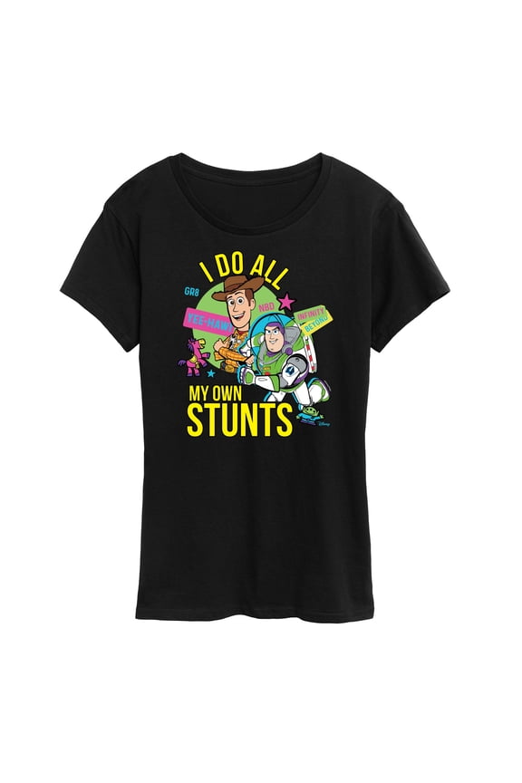 Toy Story 4 - I Do My Own Stunts Woody And Buzz - Women's Short Sleeve Graphic T-Shirt