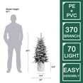 thumbnail image 3 of LuxenHome 4Ft Pre-Lit Snow-Flocked Potted Artificial Christmas Tree, 3 of 13