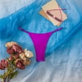 thumbnail image 2 of vigerkar Women's Metallic Bikini Bottoms Shiny Swimwear Bottom Low Waist Adjustable Waist Bathing Suit Thong (Purple, M), 2 of 5