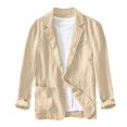 thumbnail image 2 of Men's Casual Fashion Jacket, Solid Color Long Sleeve Design with Pockets for Everyday Wear and Urban Style,Beige,L, 2 of 6