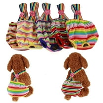 SPRING PARK Dog Cat Multicolor Stripes Female Physiological Shorts Doggy Kitten Underwear Pants Diapers Strip Design Tighten Strap Sanitary Briefs Panties for Puppy Kitty
