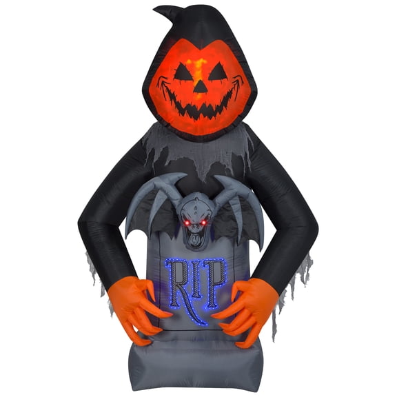 Gemmy G08 220789X 102 x 63 in. Lightshow Airblown Fire-N-Ice Pumpkin Head with Lights - Multi Color