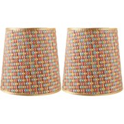 2 Count Lamp Shade Dining Room Lighting Chandelier Shade Indoor Light Cover Chandelier Light Covers Floor Lamp Cover Colorful Woven Lampshade Simple Cloth Iron