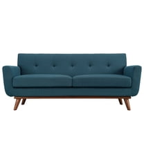 Modway Engage Upholstered Fabric Loveseat in Azure
