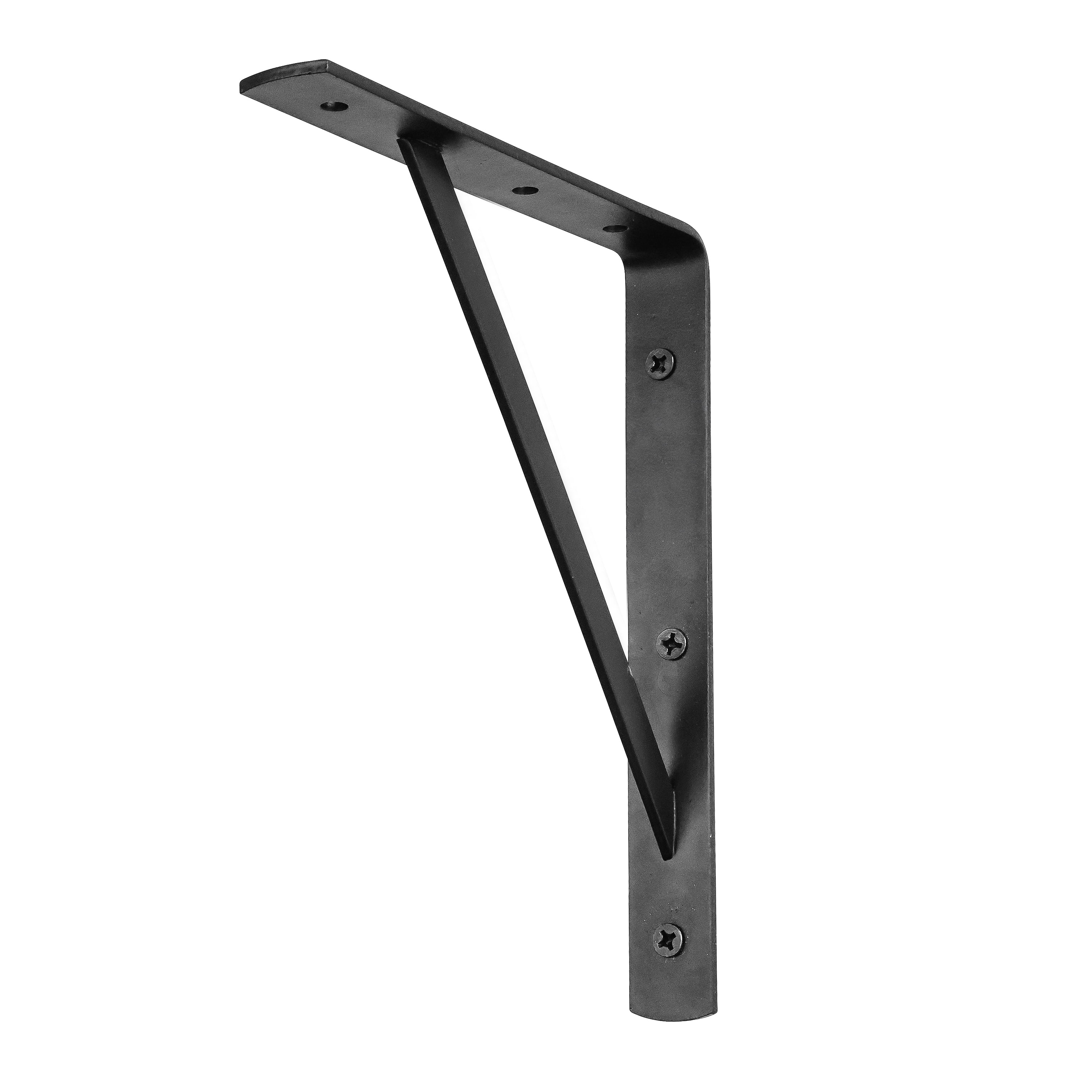 (2 pack) Medium Duty 10 inch Shelf Bracket, Black, Steel, 145 lb. Capacity, Closet Organizer, GreatNeck Tools