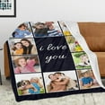 thumbnail image 3 of Custom Blanket with Picture, Personalized Fathers Day Dad Gifts from Daughter, Customized Blanket for Dad, Custom Throw Blankets with Photos, Customized Birthday Giftsn Blankets, 3 of 5