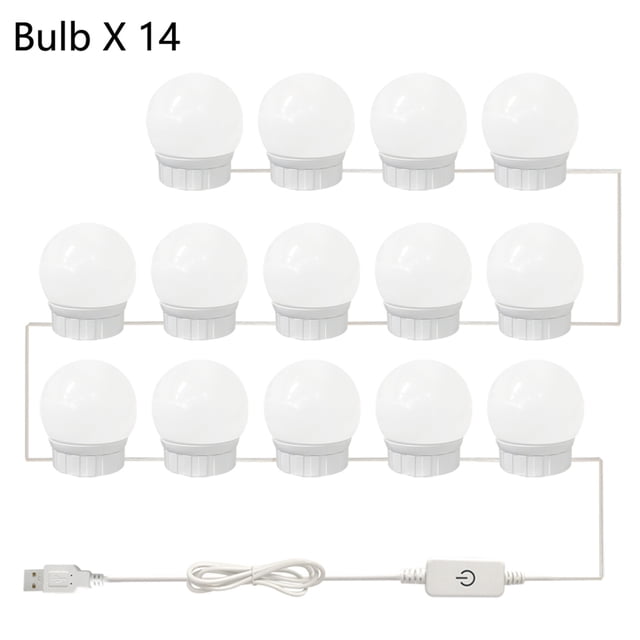 Makeup Mirror Light LED Vanity Light USB LED Stepless Dimmable Wall Lamp LED Dressing Table Mirror Bulb 2 6 10 14PCS ,Widely Use