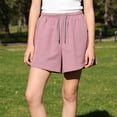 thumbnail image 2 of Tigivemen Workout Running Shorts Girls Athletic Shorts Summer Basketball Soccer Sweatshorts with Pockets for Kids Purple 9-10 Years, 2 of 5