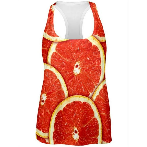 Grapefruit Citrus All Over Womens Work Out Tank Top - Medium