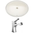 thumbnail image 1 of 19.5-in. W CUPC Oval Bathroom Undermount Sink Set In Biscuit - Chrome Hardware AI-22937, 1 of 6
