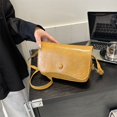 thumbnail image 2 of Bolso bandolera de cuero de PU para mujer Bolso de hombro sólido Bolso de mano Amarillo, 2 of 7