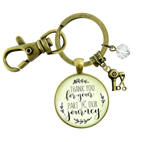 Hairdresser Gift Gutsy Goodness Bronze Metal Keychain Thank You For Your Part For Stylist Female Adult Gift