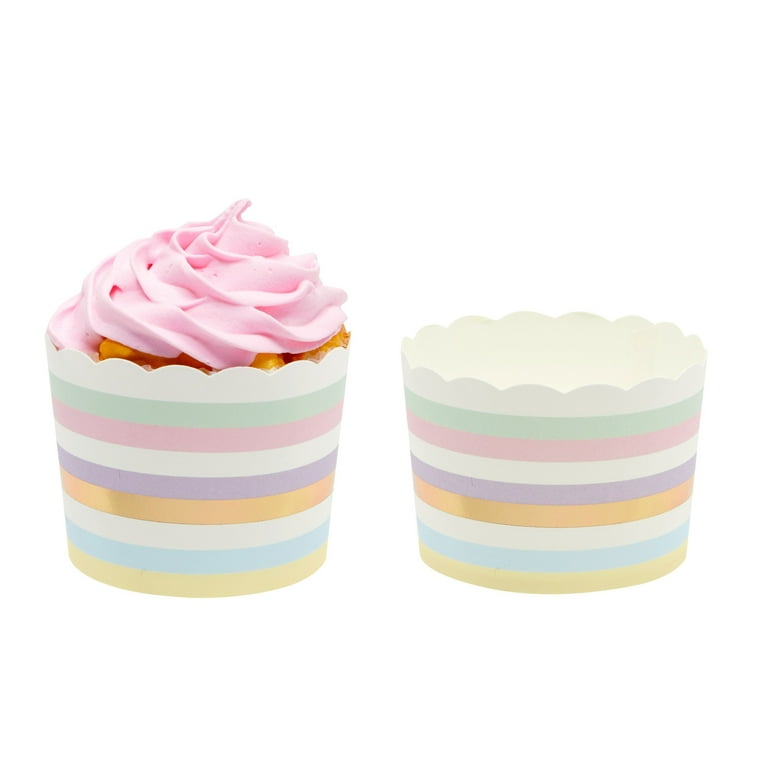 50-Pack Pastel Cupcake Liners - Large Paper Baking Cups for Birthdays, Home  Baking, Bake Sales, Bridal Showers (2.2 In)