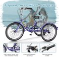 thumbnail image 4 of MOPHOTO Adult Tricycles 3 Wheel 7 Speed Trikes, 24 inch with Big Basket for Shopping, Picnics Exercise Men Women's Cruiser Bike, Purple, 4 of 9