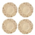 thumbnail image 4 of Aplique de Talla de Madera de Forma Redonda BuyweekMX 10 cm para Muebles de hogar decoración de Armario 4 Piezas, 4 of 5