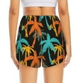 thumbnail image 3 of Picia Palm Trees Pattern Women's 2 in 1 Athletic Running Shorts High Waisted Workout Casual Gym Sweat Shorts with Comfy Liner Zipper Pockets-X-Large, 3 of 9
