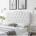 thumbnail image 2 of Tufted Headboard, King Size, Velvet, White, Modern Contemporary Urban Design, Bedroom Master Guest Suite, 2 of 6
