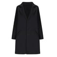 thumbnail image 4 of qolati Women's Winter Coats Casual Notch Lapel Single-Breasted Pea Coats 2024 Mid-Long Wool Blends Peacoat Jacket Outwear, 4 of 6