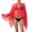 Red, variant on Fashion Solid Color Cover Up for Women Summer Loose Fit Flowy Sun Pullover Scarf Style Swimwear Swimwear Cover Up(White.)