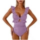 thumbnail image 4 of Trajes de baño para mujer, moda para mujer, color sólido, con cojín en el pecho y sin soporte de acero, traje de baño holgado con cordón dividido, trajes de baño para mujer, trajes de baño para mujer,, 4 of 6