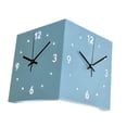 thumbnail image 4 of Reloj de pared de esquina de doble cara, decoración de arte de pared, fácil instalación, metal creativo Azul, 4 of 9
