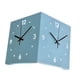 thumbnail image 4 of Reloj de pared de esquina de doble cara, reloj de esquina cuadrado, de metal, silencioso y sin tictac. Azul, 4 of 9