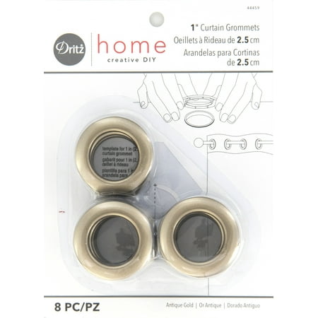 UPC: 0072879444599 | Dritz 1 Curtain Grommets Antique Gold 8 Sets