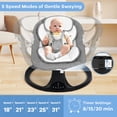 thumbnail image 6 of Baby Swing for Infants, Unisex Baby Bouncer, Bluetooth Music, 5 Sway Speeds, 10 Lullabies, for 0-9 Months,Gray, 6 of 8