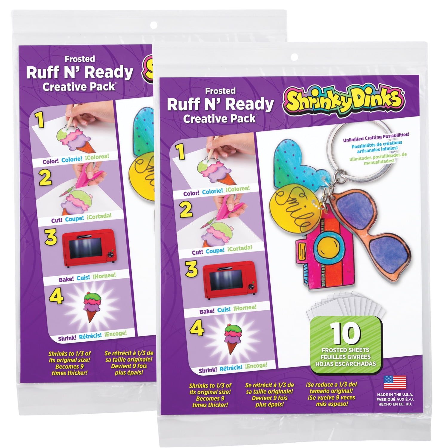 Warckon 50 Pieces Shrink Plastic Sheets, Shrink Art Paper Shrink Film  Sheets Frosted Ruff n' Ready for Kids Creative Craft, Create Your Own  Shinky