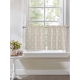 thumbnail image 3 of Half Window Curtain 36 Inches Long, Beige Damask Window Treatment Curtain Drapes, Vintage Country Scroll Floral Patterned Small Tier Curtains for Bathroom Over Sink, 27.5"x36", 2 Panels, 3 of 7