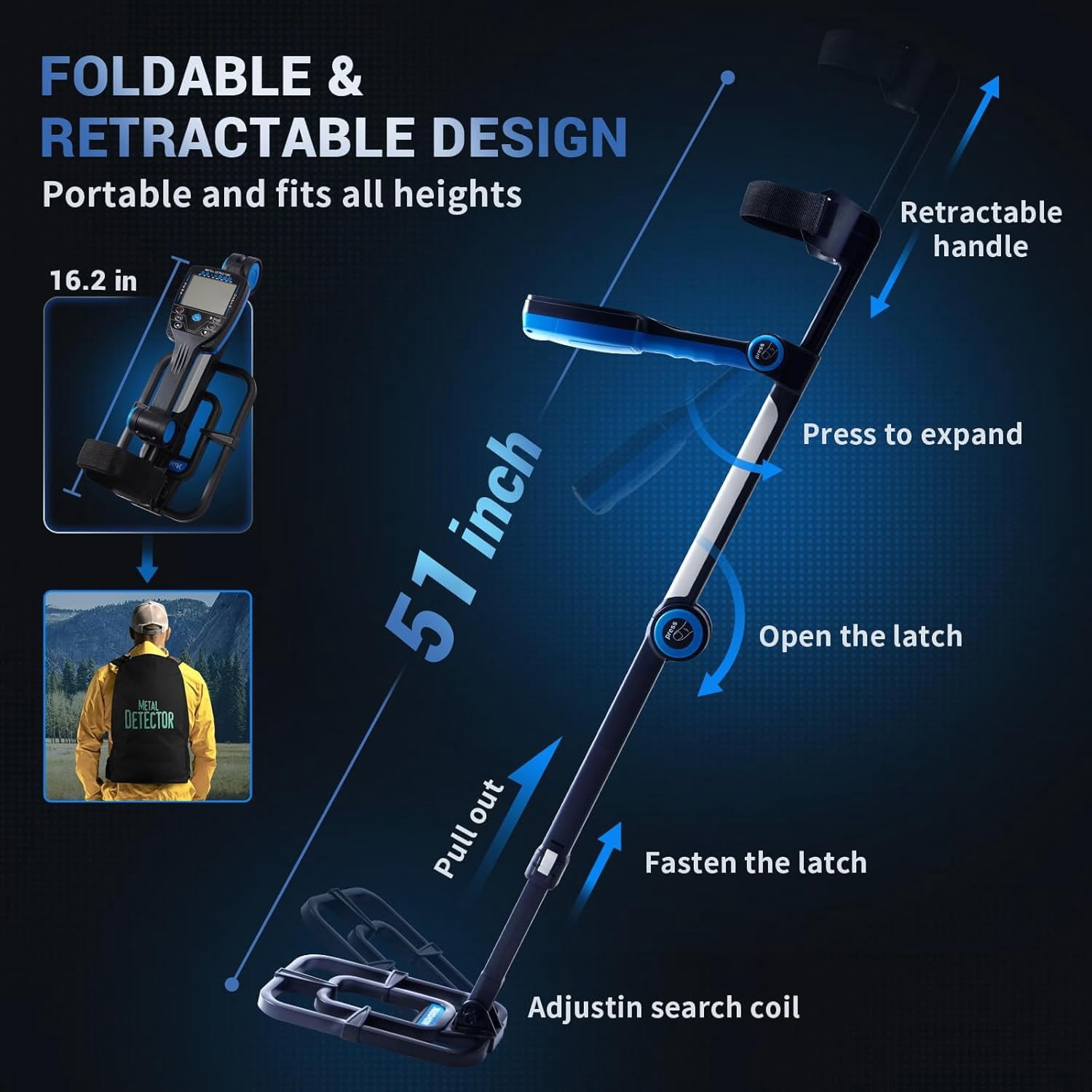 NOVORIK 11" Metal Detector for Adults Professional