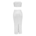 thumbnail image 4 of ManxiVoo Homecoming Dresses Women's Strapless Sequin Split Fashion Spicy Girl Light Cooked Skirt Fall Dresses for Women 2023 White7 XXL, 4 of 6