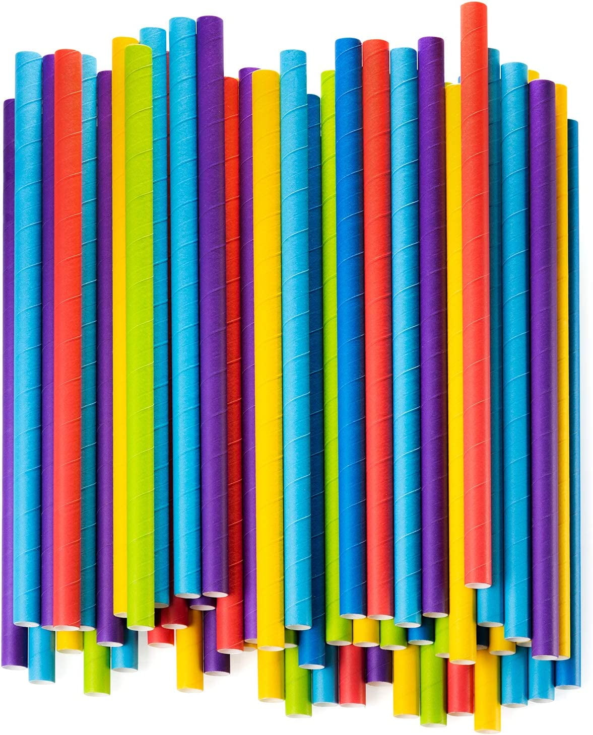 HSMQHJWE Biodegradable Paper Straws, 25Pcs Disposable Drinking