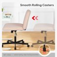 thumbnail image 4 of PayLessHere Criss Cross Armless Office Chair, Adjustable Height & 360° Swivel Wheels, Home Office Chair Pink, 4 of 7