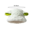 thumbnail image 5 of Naierhg Beanie Bucket Hat Flat Top Adjustable Windproof with Ears Cute Sheep Plush Fisherman Cap Daily WearWhite, 5 of 7