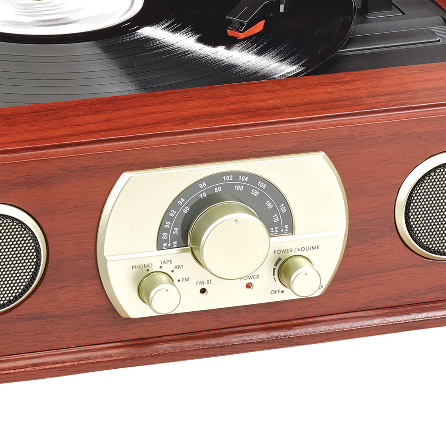 Studebaker SB6052 Wooden Turntable with AM/FM Radio & Cassette Player - image 4 of 6
