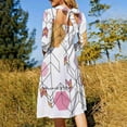 thumbnail image 4 of Unfinished Sweet Elegant Dress Women Korean Kawaii Square Collar Dress Abstract Pattern Arrow Direction Start Beginning, 4 of 5