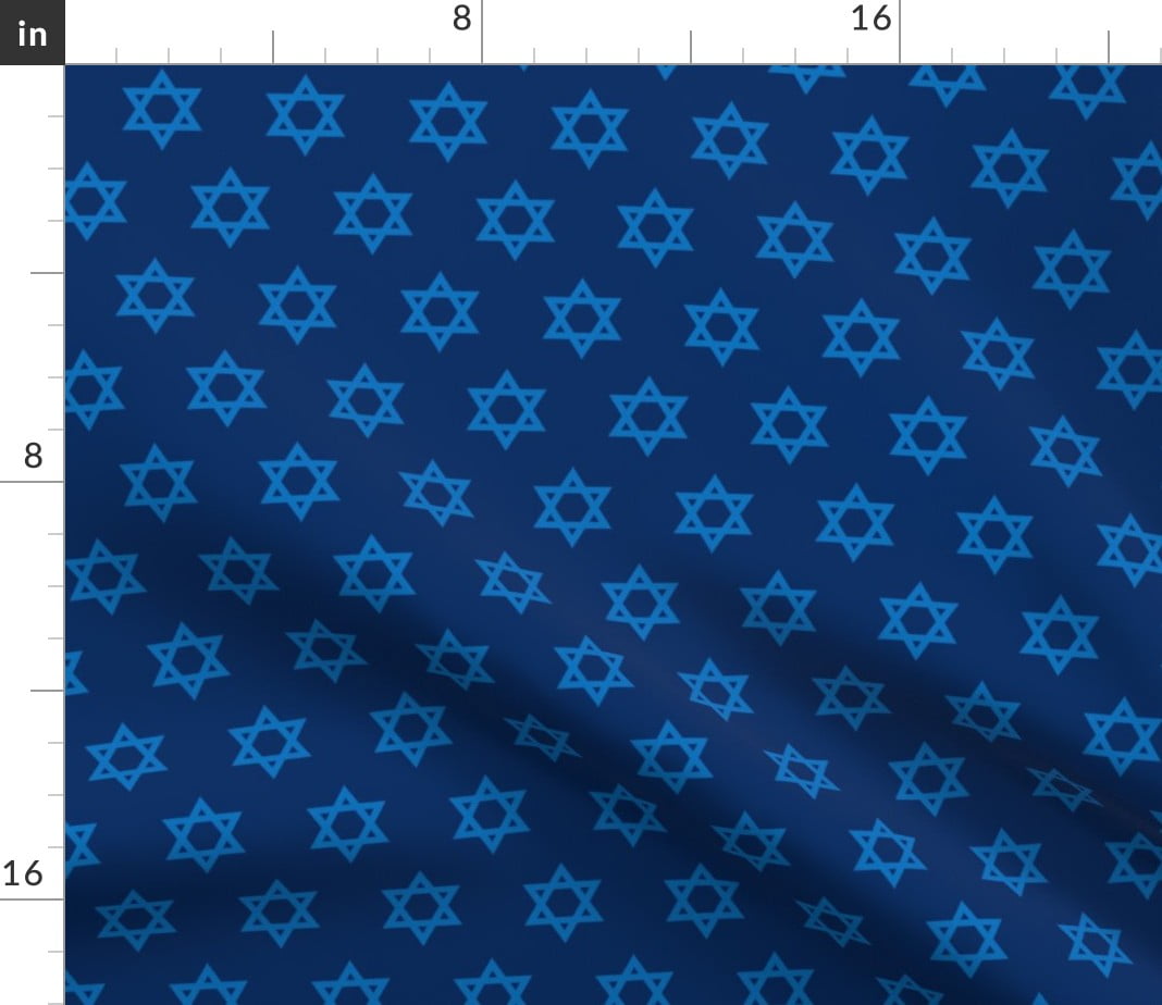 Star Of David Round Tablecloth Hanukkah Cotton Sateen Circle Tablecloth by Spoonflower Hidden Star Blue Too by edsel2084