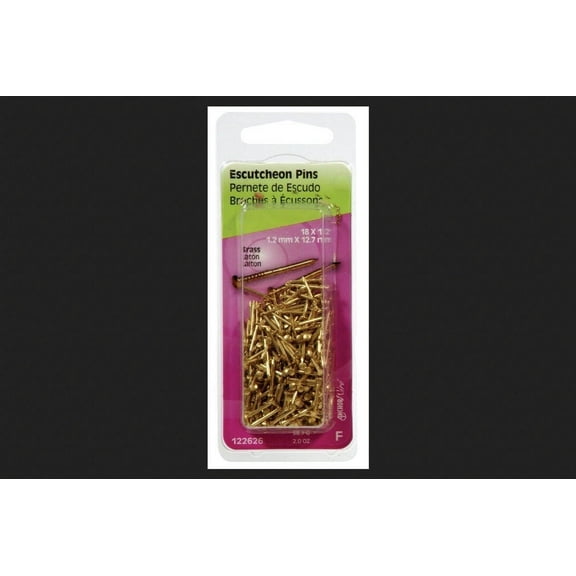 1/2-In. x 18 Solid Brass Escutcheon Pins, 2 oz.