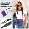 thumbnail image 7 of Case for Lenovo Tab 10.1 inch 2025 Release (TB-311FU/TB-311XU) with Screen Protector, 360 Degree Rotating Kickstand Hand Strap Heavy Duty Shockproof Cover with Shoulder Strap, Purple, 7 of 7