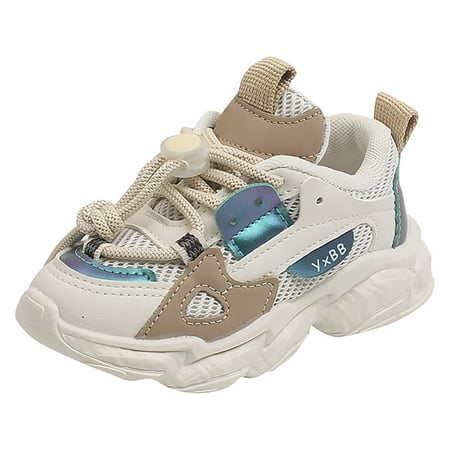 

TENSUNNYD Kids Jogger Sneakers Kids Girls Sports Shoes Casual Single Shoes First Walkers Shoes Summer Outdoor Soft Breathable Sports Shoes Non- Walking Shoes 18M-24M