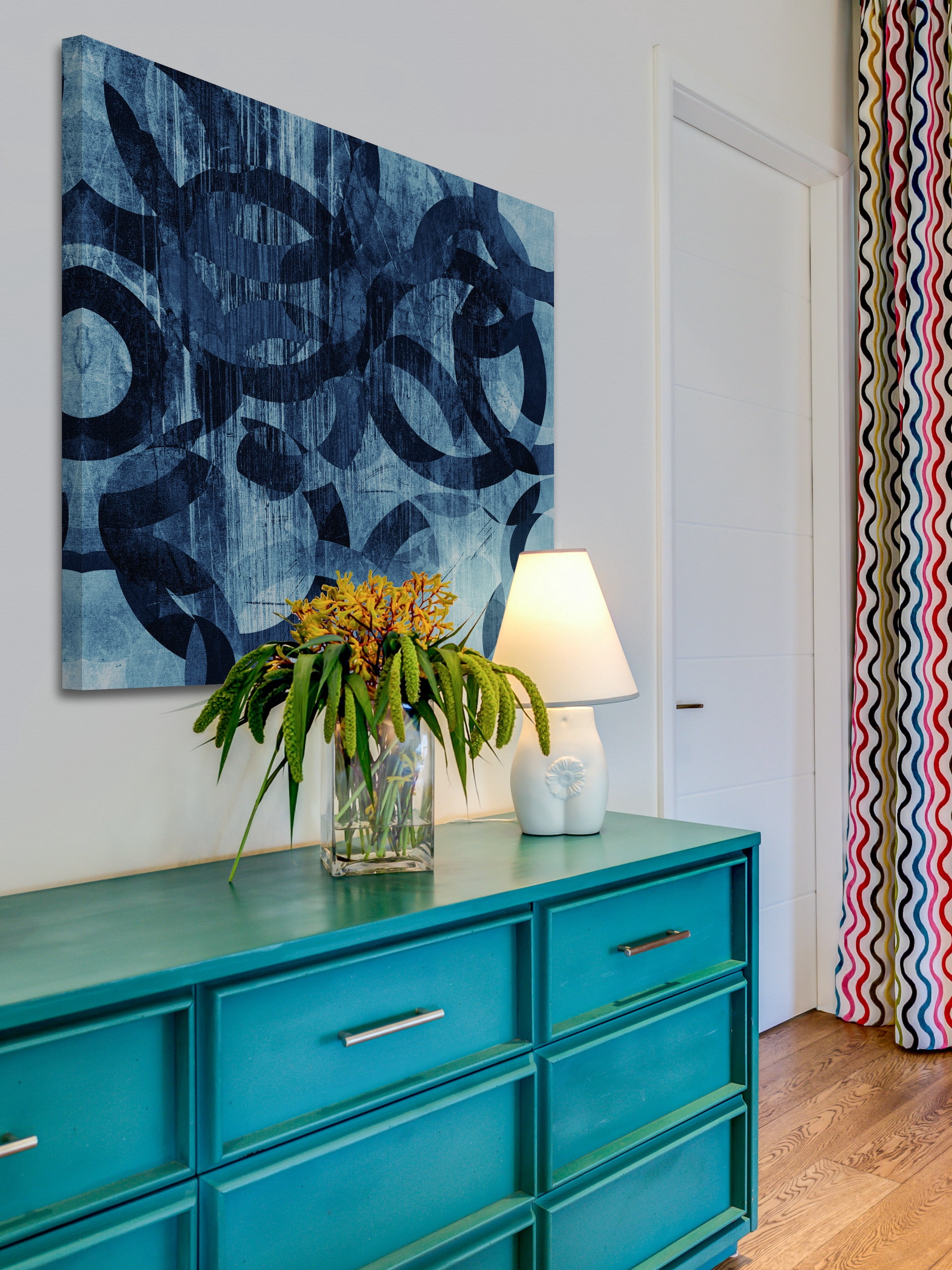 "Dancing Rings" Painting Print on Wrapped Canvas