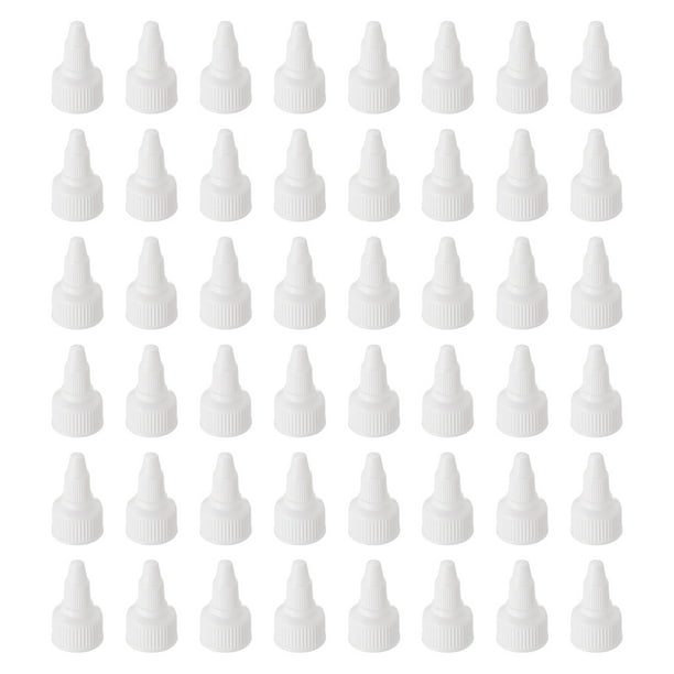 48 Piezas Tapas de Tornillo, Botella de Plástico de 20/410 para Dispensar Pegamento Tapas de Dispensación Botellas de Pintura (Blanco)