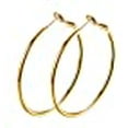 thumbnail image 3 of Gold Hoop Earrings, 18K Gold Plated Rounded Hoops Earrings for Women, 3 of 10