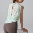 thumbnail image 6 of Open Back Workout Tops for Women Lightweight Backless Sleeveless Tank Top Yoga Athletic Gym Base Tee Shirt (M, Green), 6 of 7
